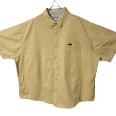 CHM Carhartt 半袖シャツ ベージュ 無地 ボタンダウン ワークシャツ コットン100% ビッグサイズ 3XL オーバーサイズ メンズ レディース ユニセックス 古着