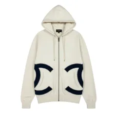 Ce1 CHANEL シャネル ココマーク ダブルジップパーカー ビッグロゴ  P58279K07662 サイズ36 ホワイト レディース 女性服k02iのサムネイル