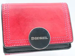 DIESEL ディーゼル 三つ折り財布 ミニウォレット レザー 革 レッド 赤 ブラック 黒 本革 ユニセックスのサムネイル