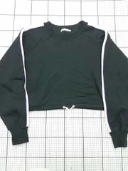 ◇ ⊇ マウジー MOUSSY 010BAT80-5730 サイドライン クロップドスウェット ブラック系 レディース E  【1604080003181】