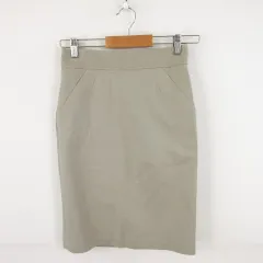 バナナリパブリック BANANA REPUBLIC タイトスカート ひざ丈 ベージュ 0 *A259