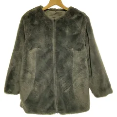 【中古】　grove　ファージャケット　フルジップ　無地　古着　/2353のサムネイル