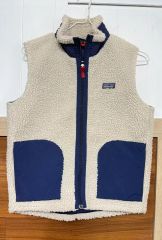 Patagonia フリースベスト XL アイボリー/ネイビー - メルカリ