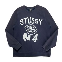 Stussy 00s 銀タグ N°4 クルーネック スエット ブルー ／ L - メルカリ