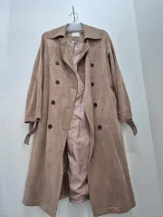 スウェード ロング トレンチ コート ベージュ