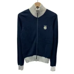 【中古】　HISTORY ICEBERG　ジップアップセーター　長袖　ニット　ハイネック　フルジップ　ワンポイント　ブランドロゴ　刺しゅう　イタリア製　古着　/2497のサムネイル
