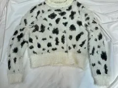 ギャル系 レオパード クロップド ニット ヴィンテージ