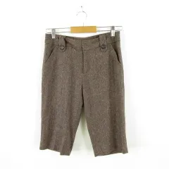 コムサイズム COMME CA ISM ハーフパンツ ツイード 茶 M *A768のサムネイル