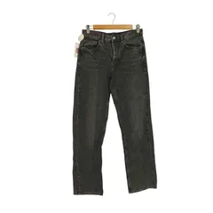 ザラ ZARA Straight fit ボタンフライ ブラックデニム メンズ  38