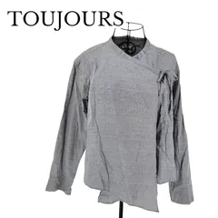 TOUJOURS トウジュ― ラップシャツ グレー サイズF フリーサイズ 長袖 ひも付き カシュクールのサムネイル