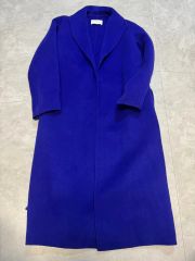 美品✦アンゴラウールコート M 青紫 フード/裏地付 高級ヴィンテージ 
