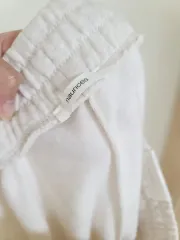 オートミール 薄い 起毛 アイボリー ワイド トレーナー パンツ L
