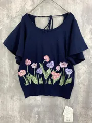 新品 Supreme.La.La. シュープリームララ 刺繍 フレアスリーブ カットソー sizeM/紺 ■◆レディース