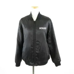 アナップ ANAP 中綿ブルゾン ジップアップ 長袖 プリント 黒 F *A374のサムネイル