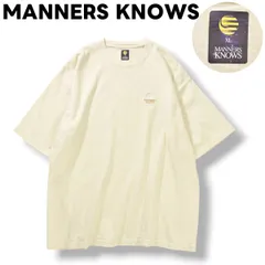 マナーズノーズ MANNERS KNOWS MNSKWS 刺繍 ロゴ ヘビーウェイト Tシャツ クルーネック カットソー XL アイボリー ルーズ ビッグシルエット オーバーサイズ ストリート カジュアル メンズ