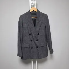 ザラ ウィメンズ チェック ダブル ボタン ジャケット