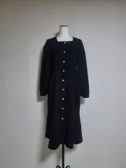 L300 ブラック コーデュロイ ロング ONE PIECE