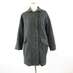 セブンデイズサンデイ SEVENDAYS＝SUNDAY Harris Tweed ステンカラーコート 長袖 ミドル丈 チェック チャコールグレー L *T980
