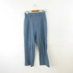 ローリーズファーム LOWRYS FARM ストレートパンツ ロング ストレッチ 青 M *A573