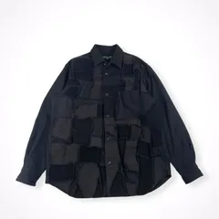 COMME des GARCONS HOMME / 後染め加工 異素材パッチワークシャツジャケット 18AW SIZE:M