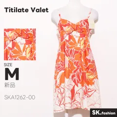 新品 Titilate Valet ワンピース 膝丈　キャミソール　総柄　リボン　裏地付き　日本製のサムネイル