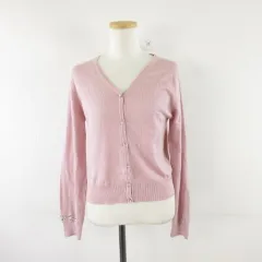 トッコ TOCCO ニットカーディガン 長袖 ストレッチ ピンク M *A297のサムネイル