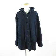 シューラルー SHOO・LA・RUE 大きいサイズ フーディジャケット 長袖 紺 3L *A647