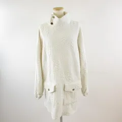ザラ ZARA ワンピース ミニ 長袖 ハイネック 白 M *T240