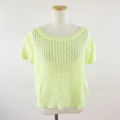 レイビームス Ray Beams ニット セーター 半袖 黄緑 *T289