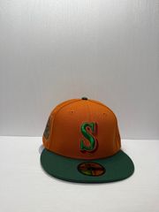 ニューエラ 59fifty マリナーズ キャップ オレンジ グリーン 7 1/2 