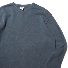 00's オールドネイビー クルーネック コットン Tシャツ 長袖 (L) 紺灰系 リブ無 無地 ロンT 00年代 旧タグ ギャップ GAP 2000年製? アメリカ古着 USED ビンテージ ヴィンテージのサムネイル