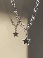 ジュエリー レディース ネックレス ヴィンテージ ゴシック ミニマリスト スイート クール スター ステンレス スチール チェーン ネックレス Y2k ネックレス メンズ レディース アクセサリー