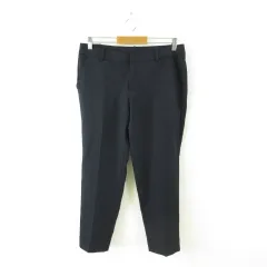 スラックス ロングパンツ テーパード ストライプ ストレッチ 濃紺 76 *T533