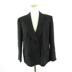 ハーディエイミス HARDY AMIES ショールカラージャケット フォーマル シルク 長袖 黒 9 *A215のサムネイル