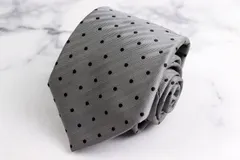 バーバリーブラックレーベル ネクタイ ブランド ドット柄 シルク 日本製 未使用タグ付 PO メンズ グレー BURBERRY BLACK LABEL