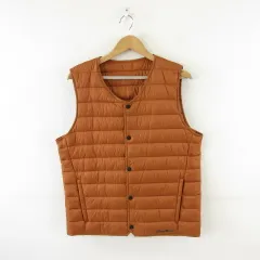 エディーバウアー EDDIE BAUER ダウンベスト ロゴ刺繍 茶 M *A218のサムネイル
