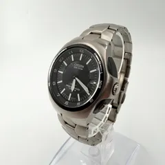 【美品/不動】シチズン アテッサ エコドライブ 電波時計 チタン A411-T001165