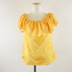 セシルマクビー CECIL McBEE カットソー オフショルダー 2way ペイズリー 総柄 黄 M *T946のサムネイル