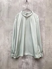 訳あり新品 a lot of love アロットオブラブ パールビジュー バンドカラー タック 長袖 ブラウス シャツ sizeF/グリーン ■◇ レディース