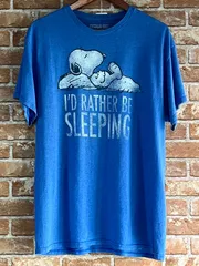 PEANUTS  SNOOPY   ピーナッツ　スヌーピー　中古　　古着　Tシャツ　L  ブルー　青
