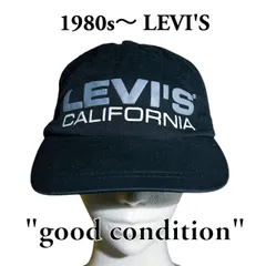 美品 1980s Levi's リーバイス ヴィンテージ キャップ ビッグE ブラック 黒 CAP ジェットキャップ ロゴ プリント カリフォルニア デッドストック 501 デニム 90s 赤耳 66前期 USA アメリカ 香港製 当時物 2ndのサムネイル