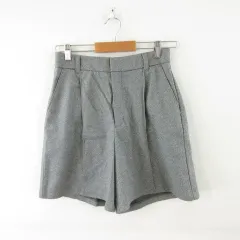 ジーユー GU ブラッシュドジャージーショートパンツ グレー L *A691