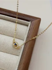 ジュエリー レディース ネックレス ガールフレンド/女性/母への贈り物 ファッション極小 S925スターリングシルバーの悪魔の目のネックレス マイクロインレイジルコニア鎖骨チェーン ブリンブリンネックレス レトロな