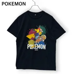 POKEMON ポケモン  ピカチュウ Tシャツ  黒 ブラック メンズ 男 Mサイズ  綿 コットン 渋谷限定 スケボー  ストリート アニメ ゲーム キャラクター 半袖