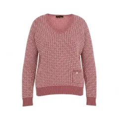 e1 Loro Piana カシミヤニットセーター Vネック イタリア製 40サイズ ピンク ホワイト カシミヤ100％ レディース 女性用ta1のサムネイル