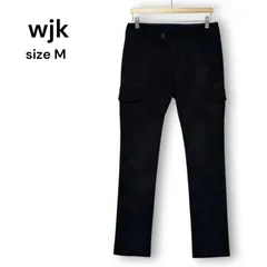 美品 wjk ダブルジェイケイ  ウールカーゴパンツ ミリタリーパンツ 黒 ブラック メンズ M ウール 牛革 日本製  ミリタリー テーパード ドメブラ Y2Kのサムネイル