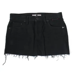 WD26080 美品 DOUBLE STANDARD CLOTHING ダブルスタンダードクロージング 台形 デニム スカート ミニ 38 ブラック 黒 スタッズのサムネイル