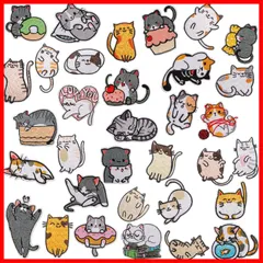【即日発送】猫 ワッペン アイロン 男の子 アップリケ 刺繍 33枚セット 女の子 犬 動物 アニマル