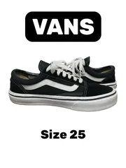 VANS バンズ OLD SKOOL オールドスクール 25.0cm ブラック ホワイト 黒白 キャンバス スエード US7 EUR40 レースアップ
