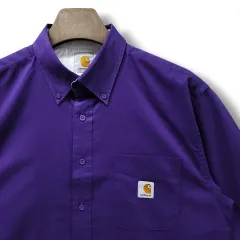 L カーハート バイオレット ワンポケット 長袖シャツ